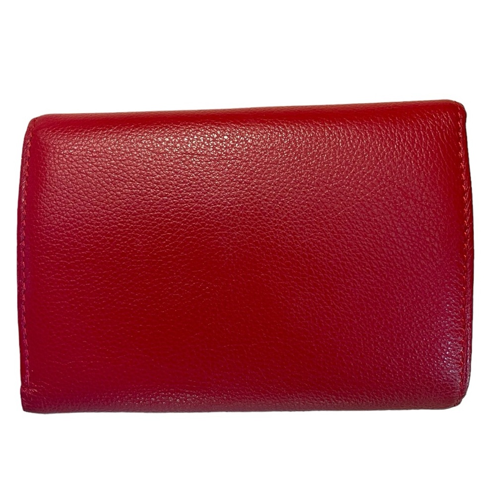 Corti Milano Red Leather Compact Trifold Card & Coin Leather Wallet ~Milan Italy - Picture 11 of 13